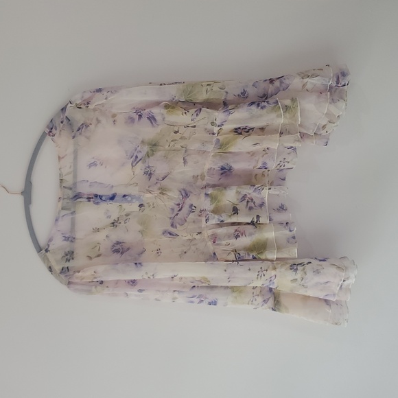 Cider Woman's Floral Sheer Top Sz 1XL Layers Feminine Preppy Whymsycal NWT - Picture 9 of 13